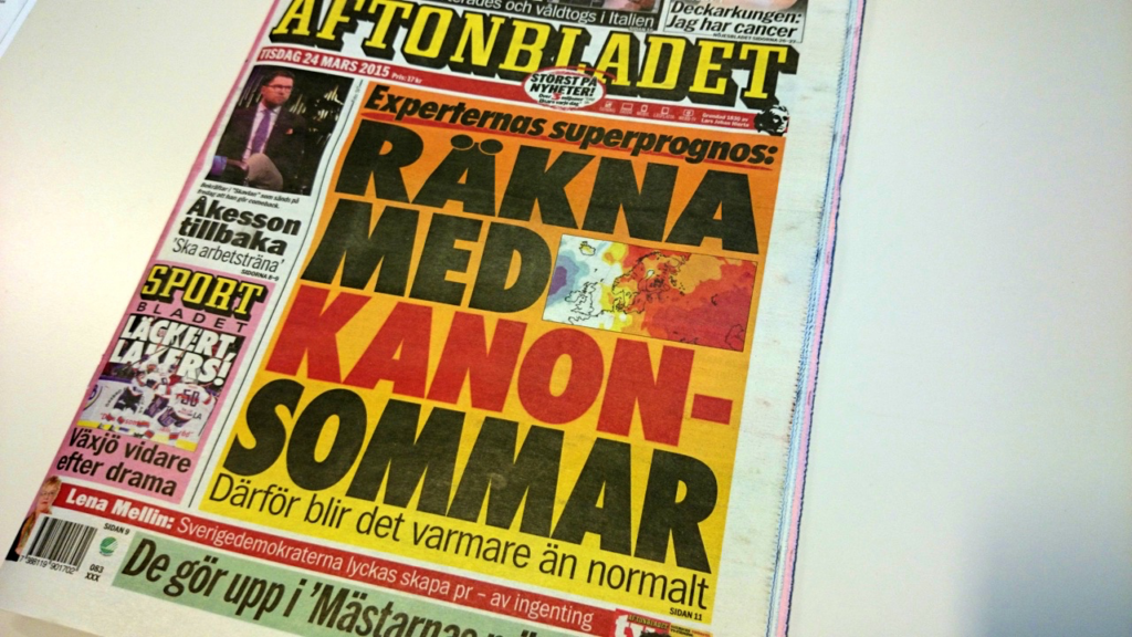 Aftonbladet löpsedel 20150324