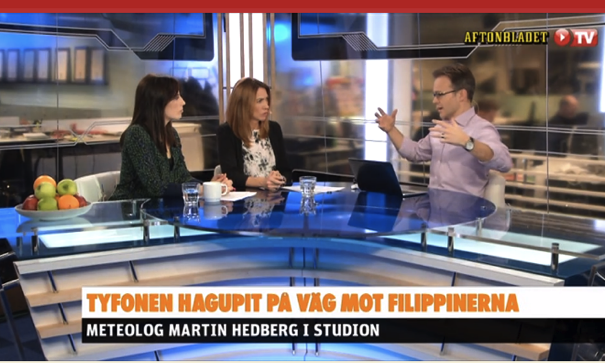 Martin Hedberg i Aftonbladets TV-studio om tyfonen Hagupit