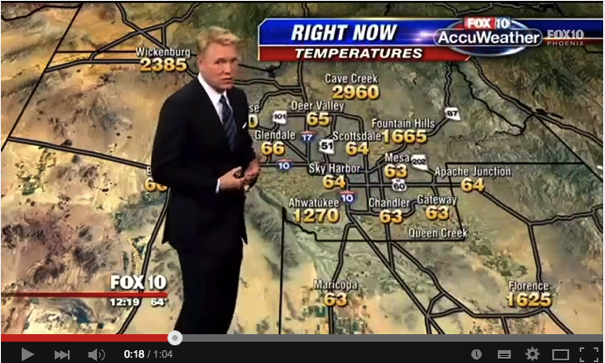 Weatherman Cory McCloskey stays cool despite high temperatures
