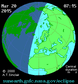 Solförmörkelse 20 mars. Credit NASA
