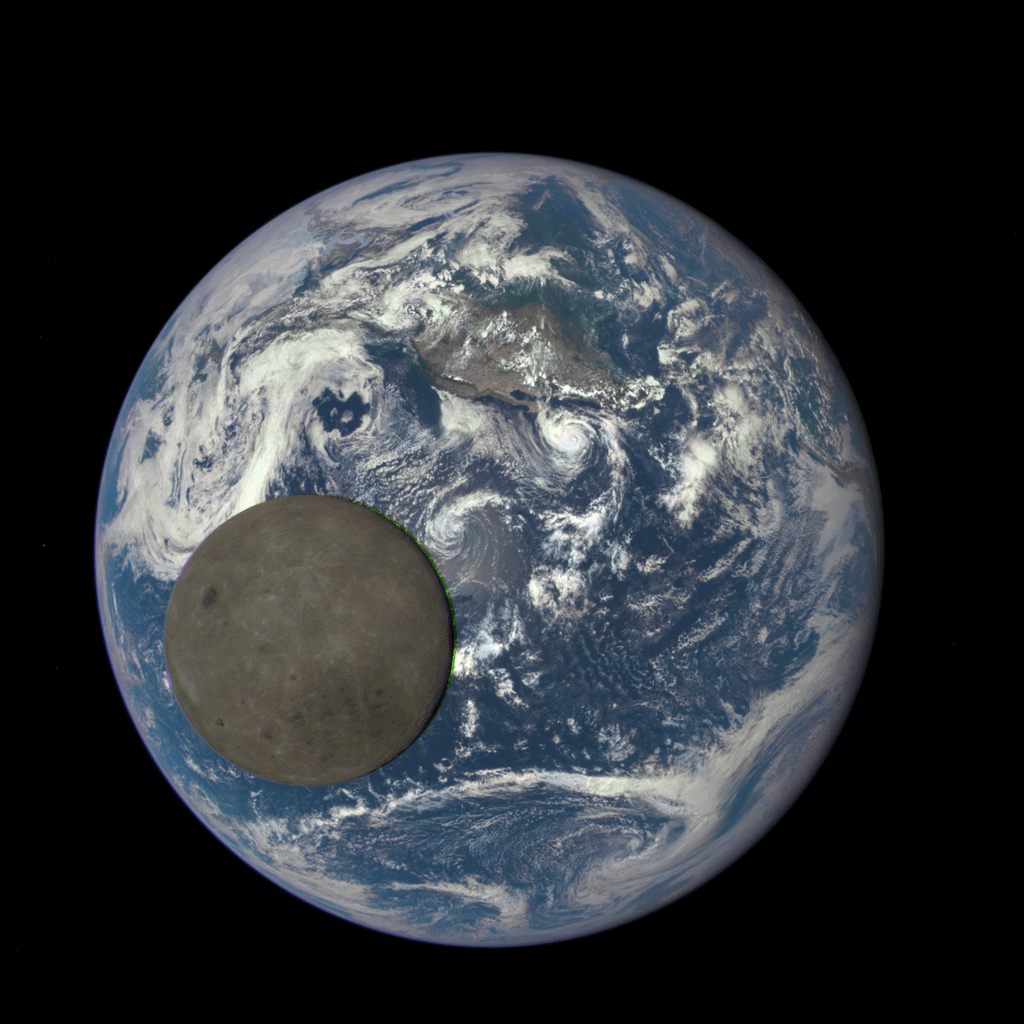 NASA epic picture of the moon and the earth
