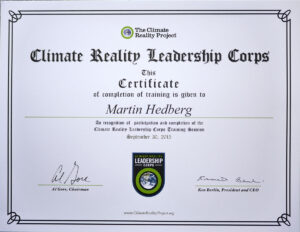 Läs mer om artikeln Certifierad Climate Reality Leadership Corps
